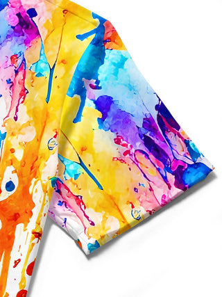 women's tie dye shirt close-up short sleeve