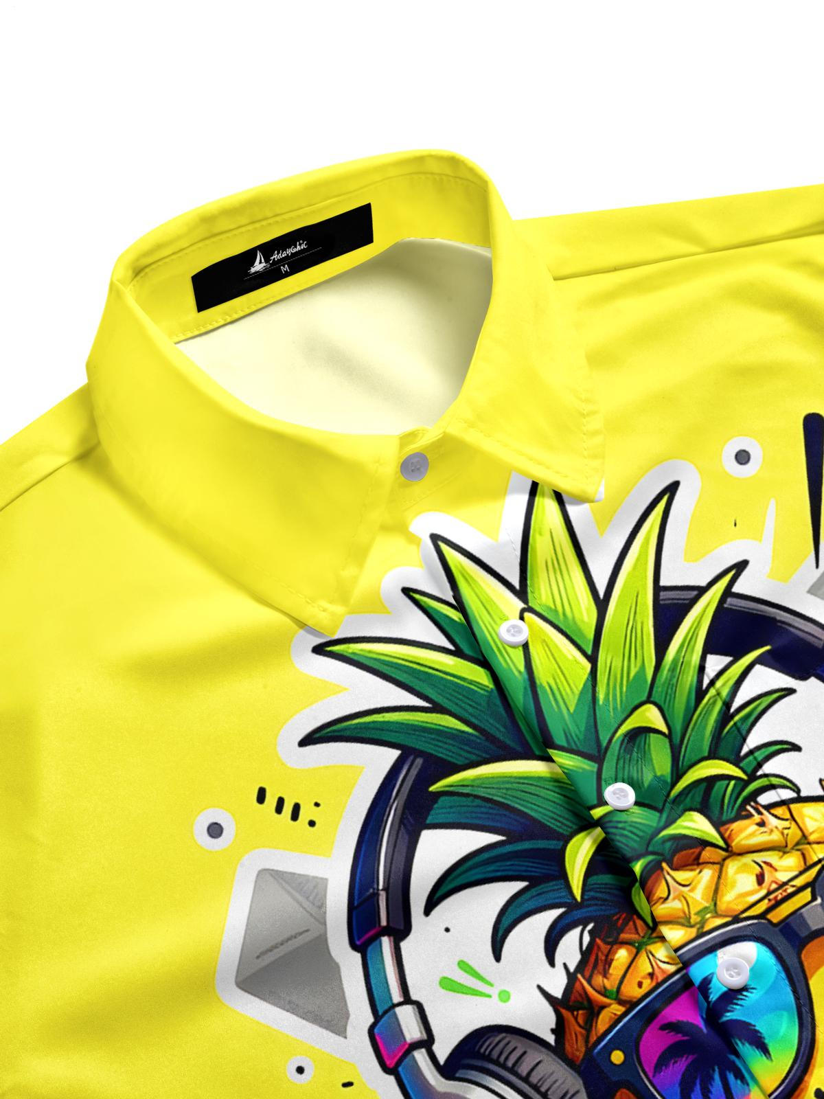 Hawaiian Pineapple Men's Pocket Short Sleeve Shirts