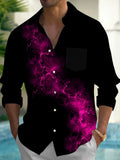 Abstract Gradient Men's Pocket Long Sleeve Shirts