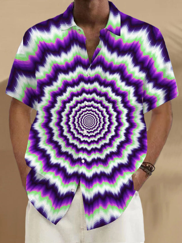 men's abstract print shirt front view