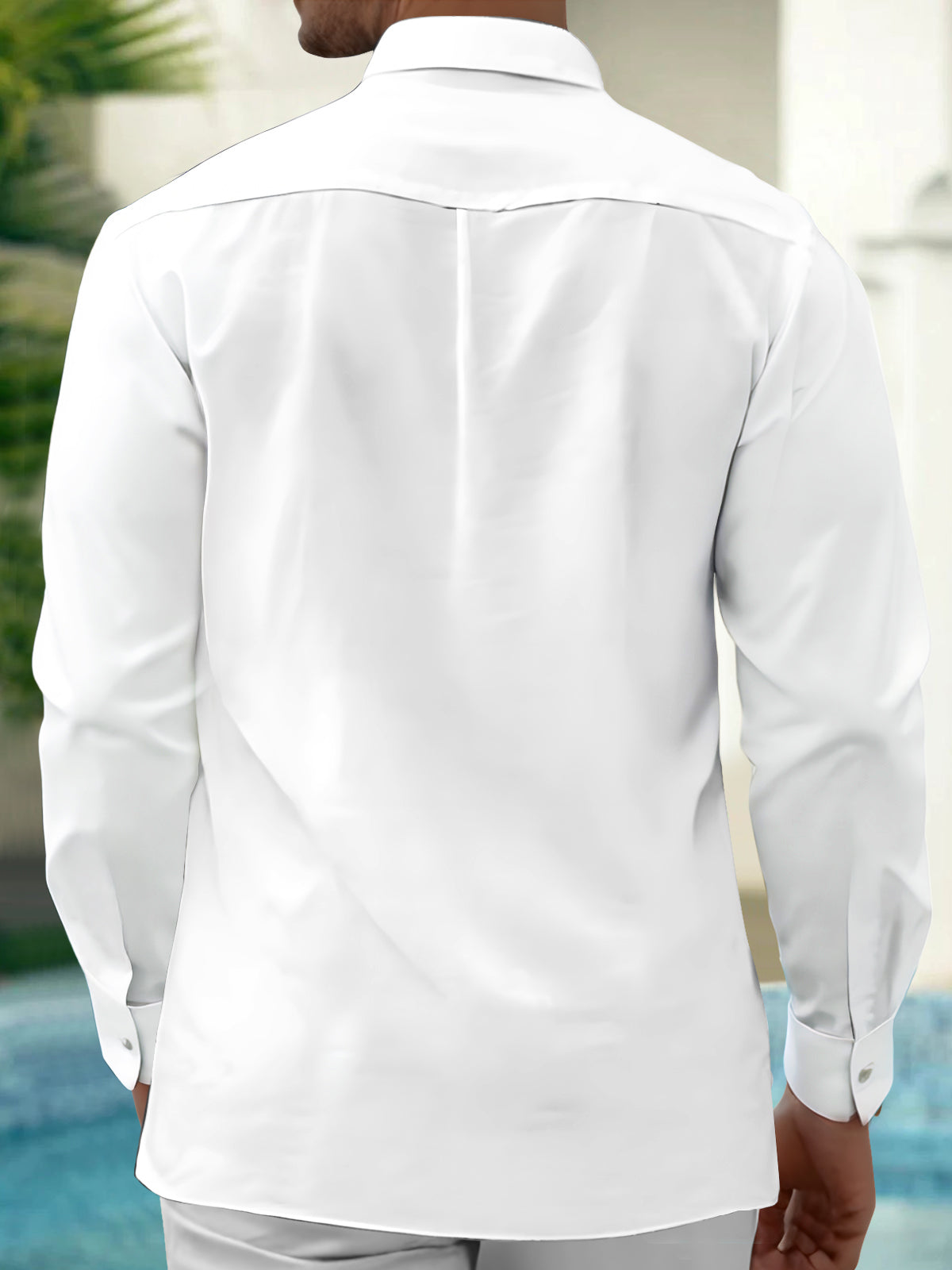 Christmas Note Print Men's Pocket Long Sleeve Shirts