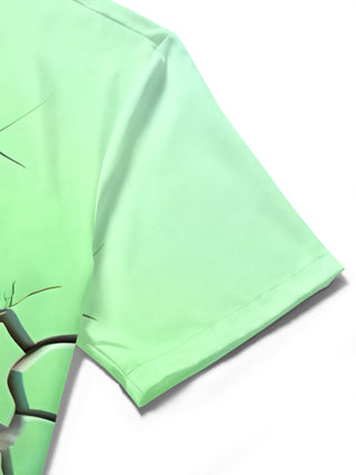 men's sports print shirt close-up short sleeve