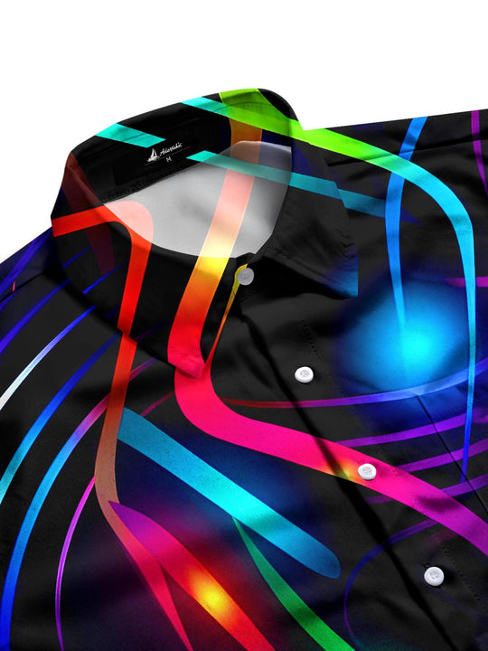 Men's tie-dye short sleeve shirt side view