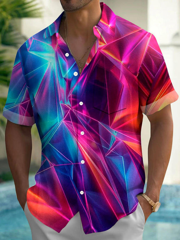 men's patterned sweater shirt front view