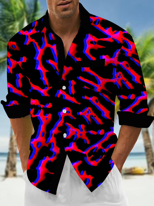 men's abstract print shirt front view