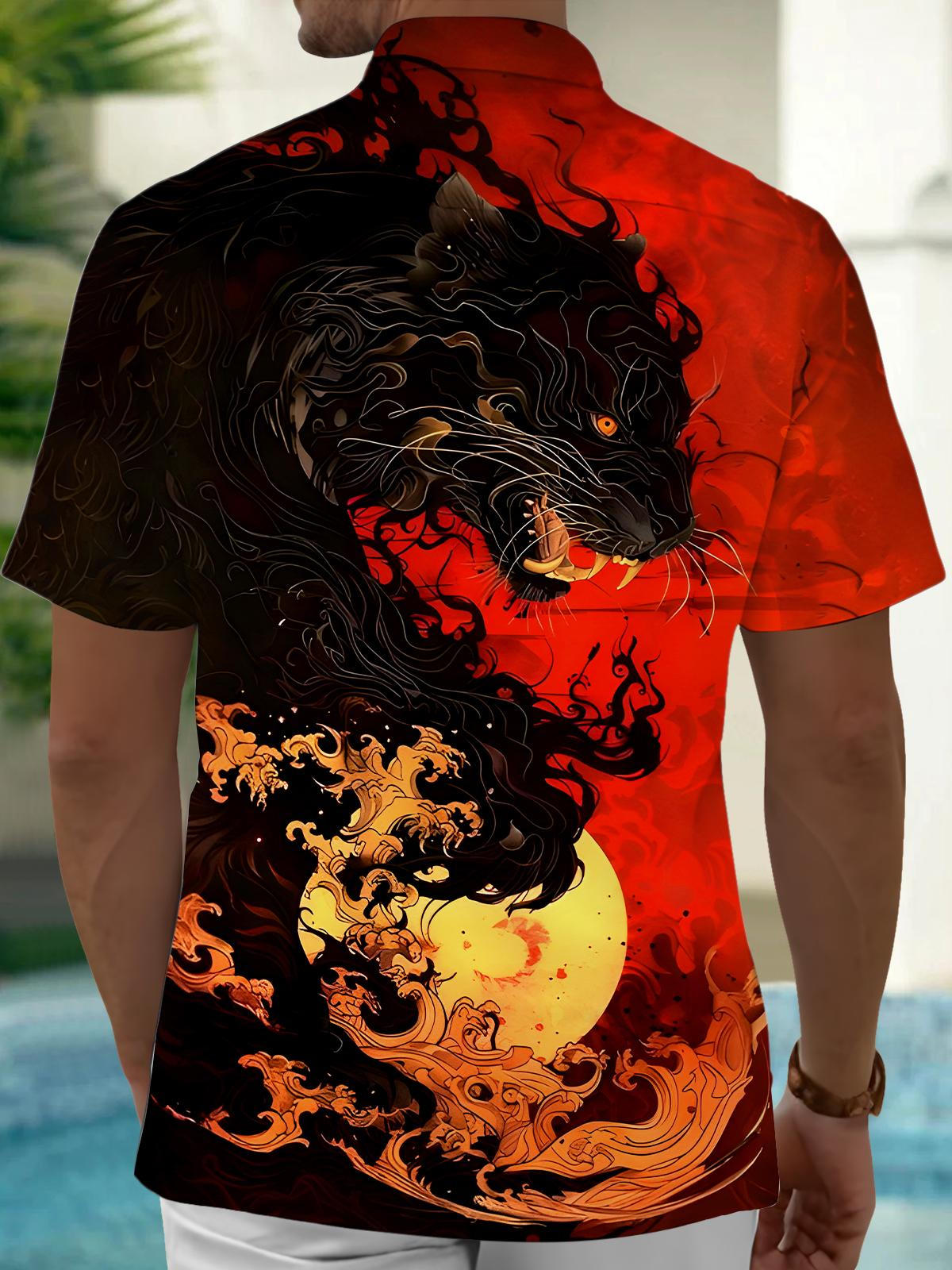 Tiger Men's Pocket Short Sleeve Shirts