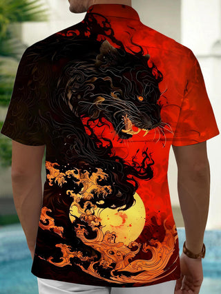 men's animal print shirt back view