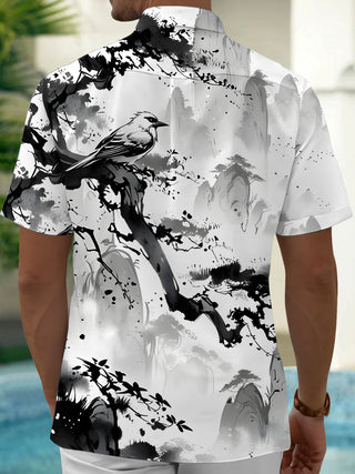 men's artistic design shirt back view