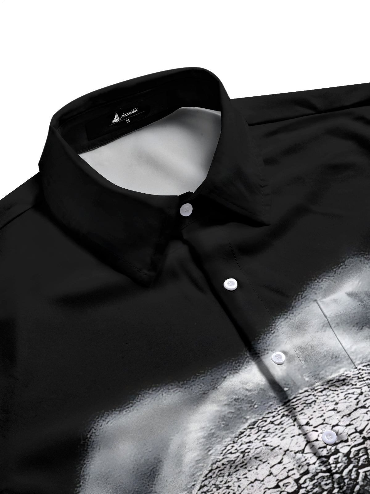 Dog Nose Print Men's Pocket Short Sleeve Shirts