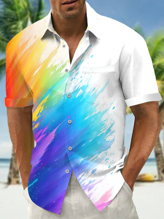 men's gradient print shirt front view