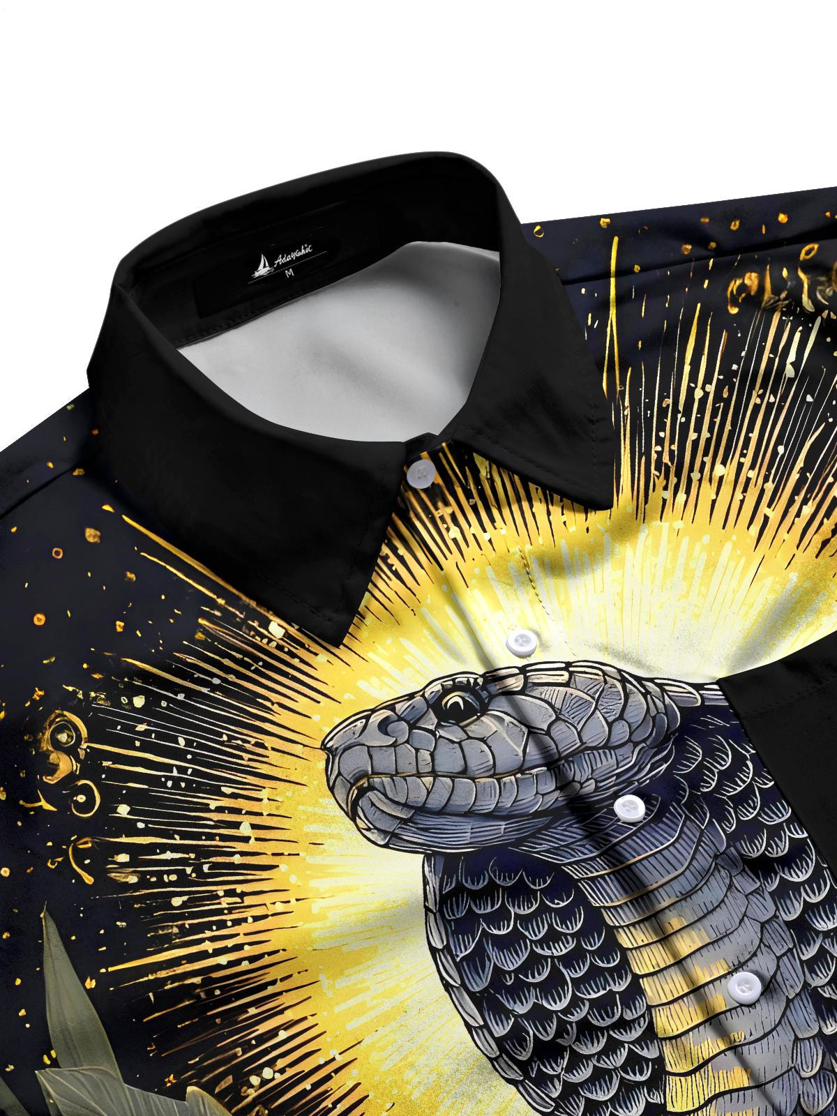 Snake Lotus Men's Pocket Long Sleeve Shirts