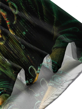 men's printed shirt close-up short sleeve