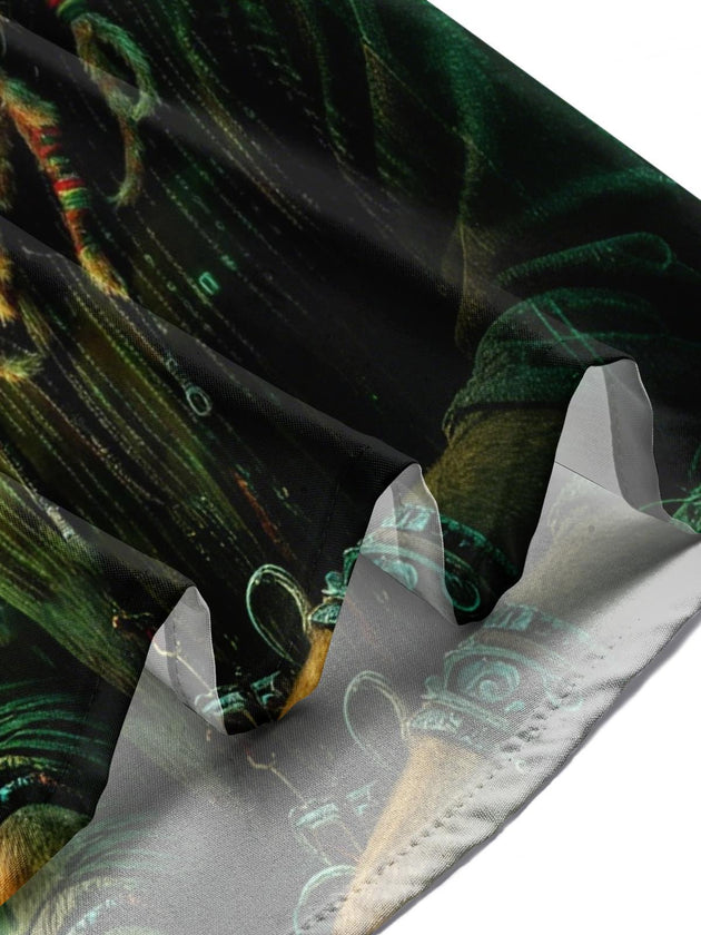 men's printed shirt close-up short sleeve