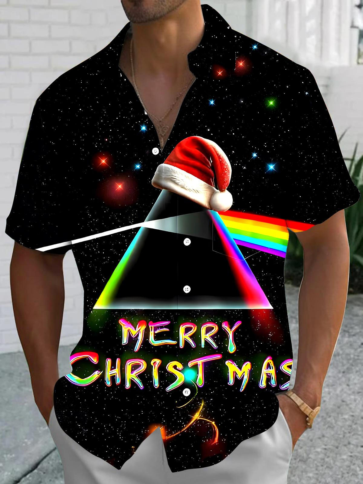 Christmas Hat Men's Pocket Short Sleeve Shirts