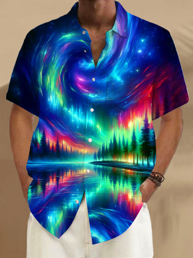 men's patterned sweater shirt front view