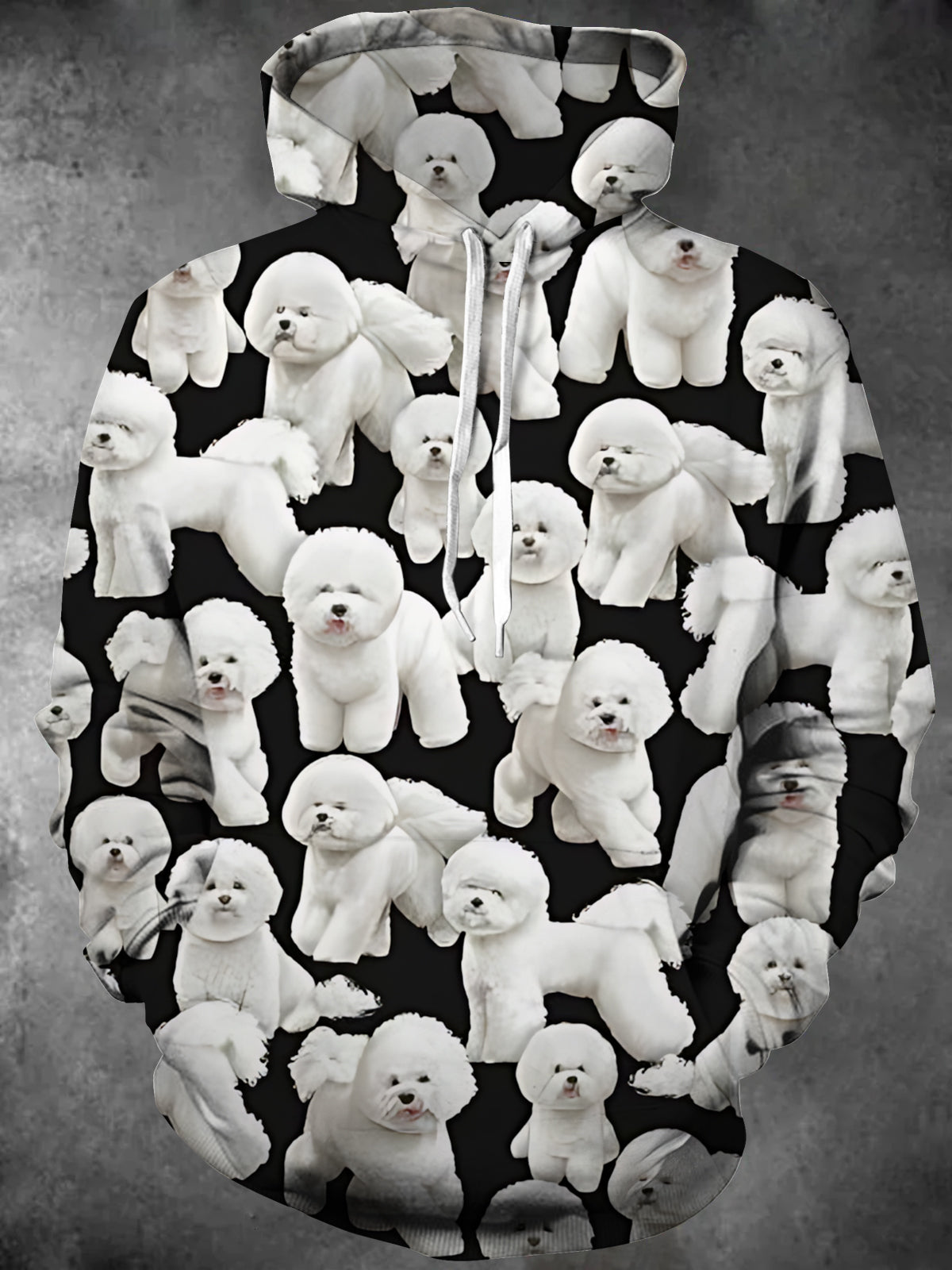 Puppy Print Men's Long Sleeve Pocket Hoodies