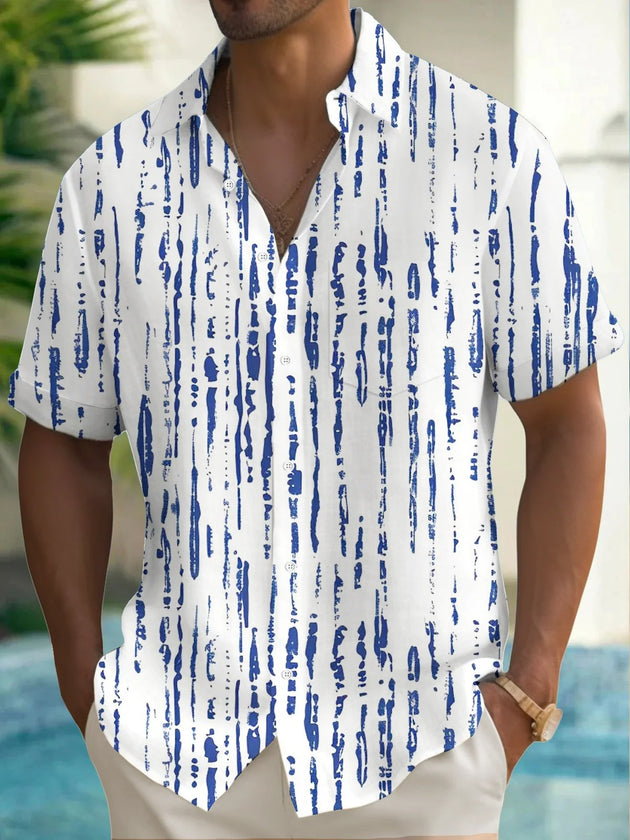 men's abstract print shirt back view