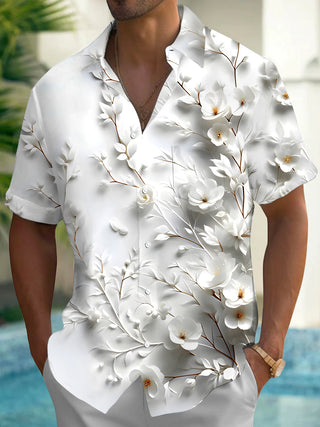 men's flower print shirt back view