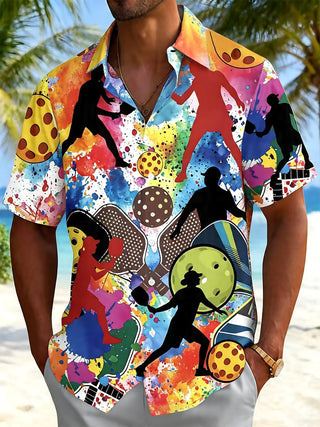 men's sports print shirt front view