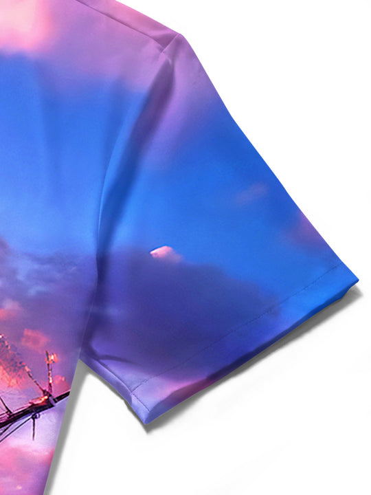 men's Hawaiian shirt close-up short sleeve