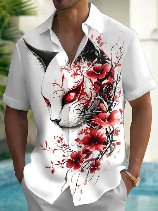 men's floral shirt front view