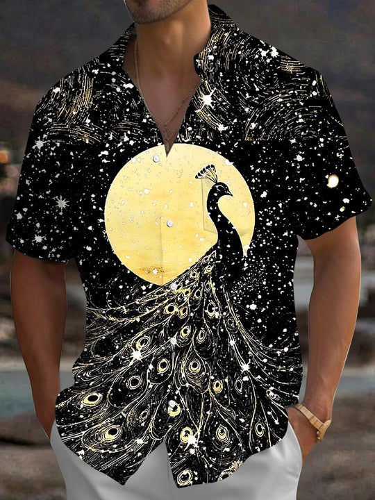 Peacock Men's Pocket Short Sleeve Shirts