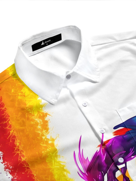 men's Chinese dragon shirt side view
