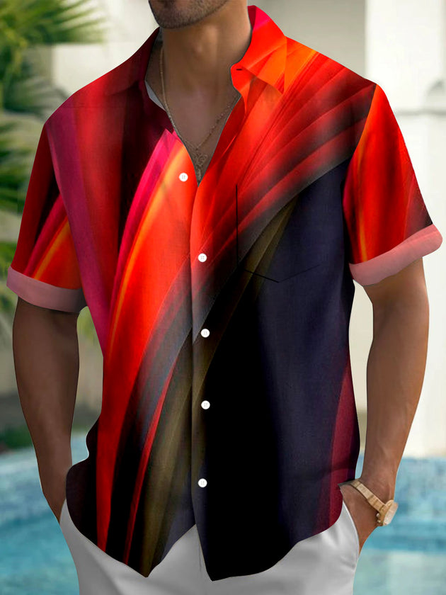 men's abstract print shirt front view
