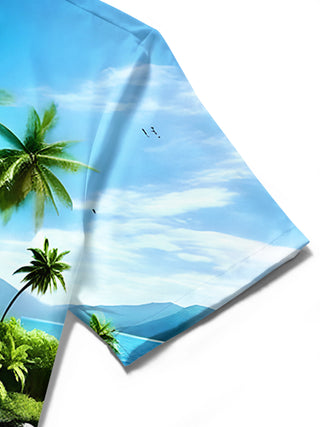 men's Hawaiian shirt close-up short sleeve