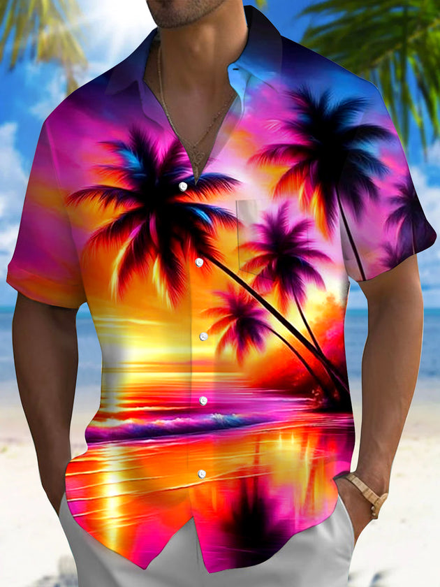 men's Hawaiian shirt front view beach vacation