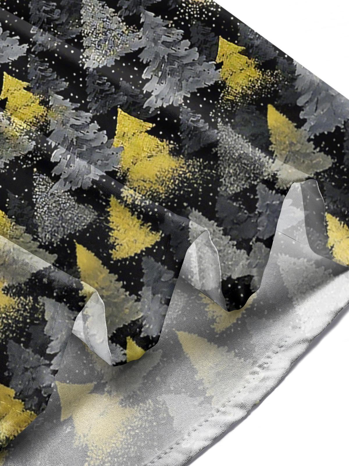 Christmas Tree Print Men's Pocket Long Sleeve Shirts