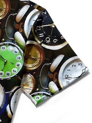 men's printed shirt close-up short sleeve