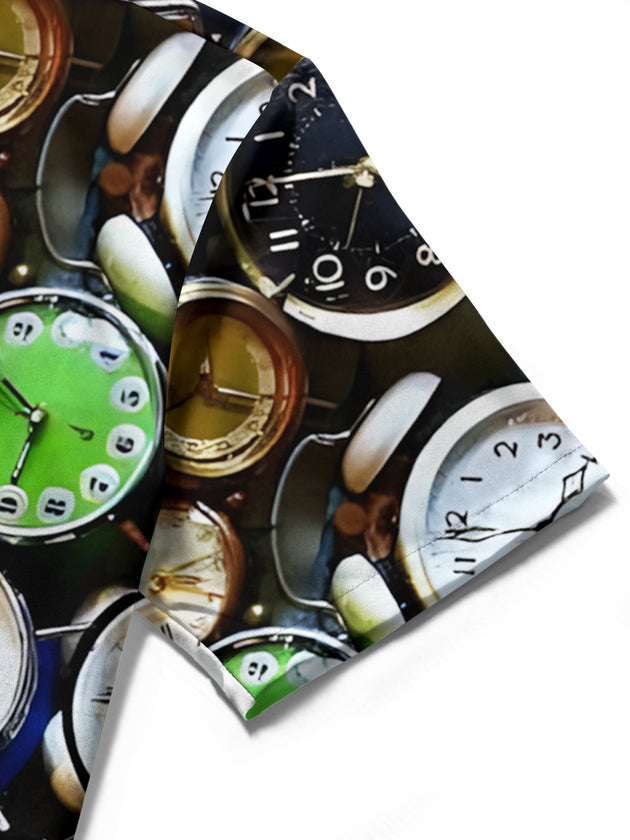 men's printed shirt close-up short sleeve