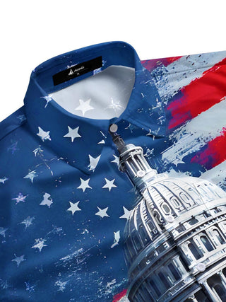 men's USA print shirt side view