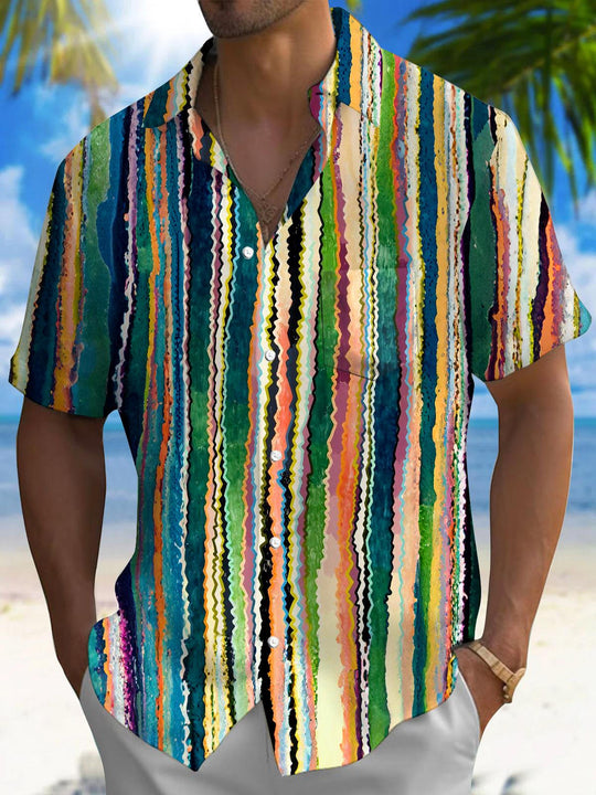men's patterned sweater shirt front view