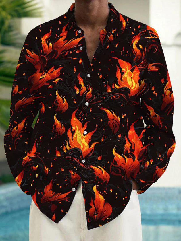 men's abstract print shirt front view