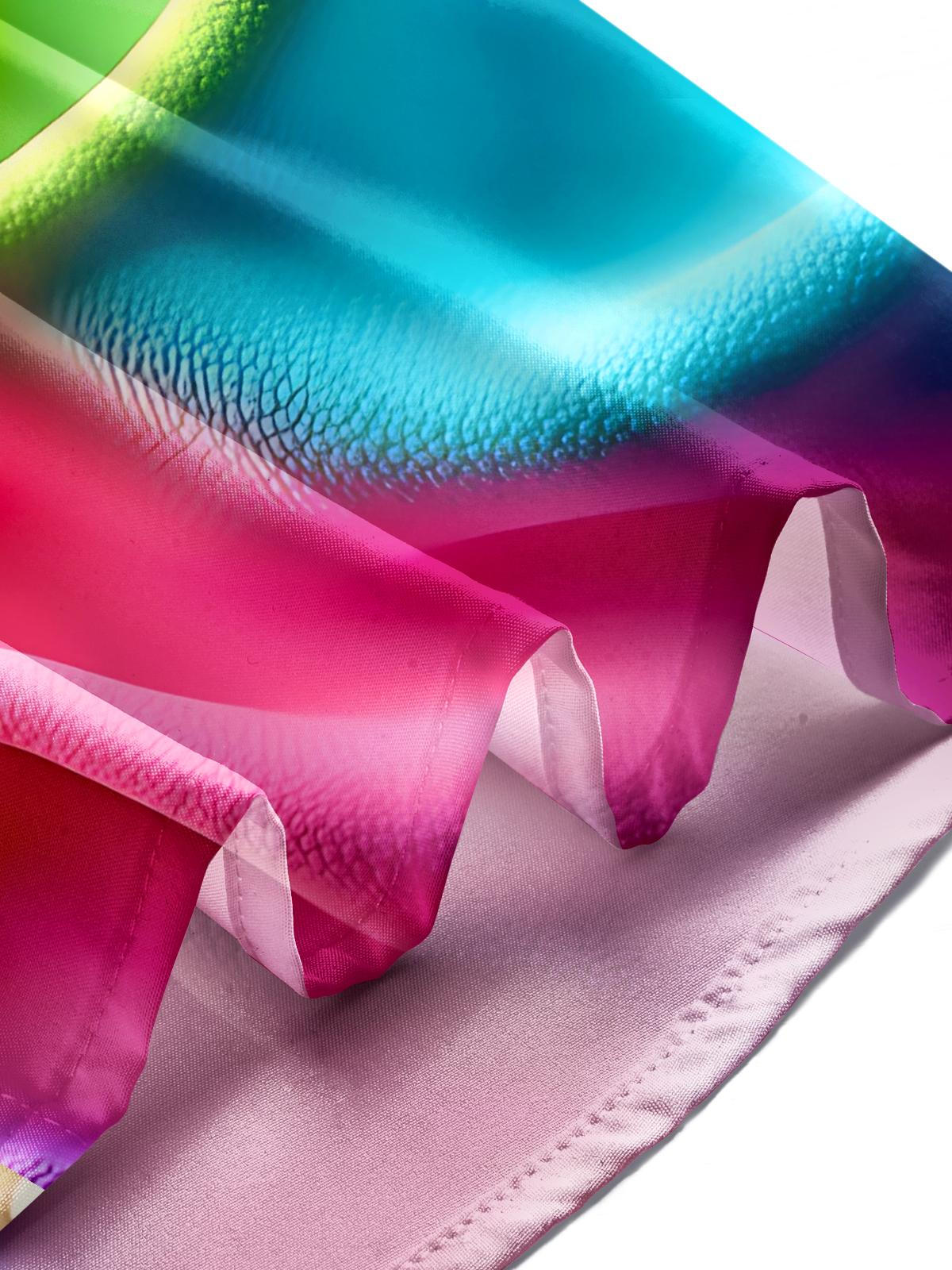 Abstract Gradient Print Men's Pocket Short Sleeve Shirts