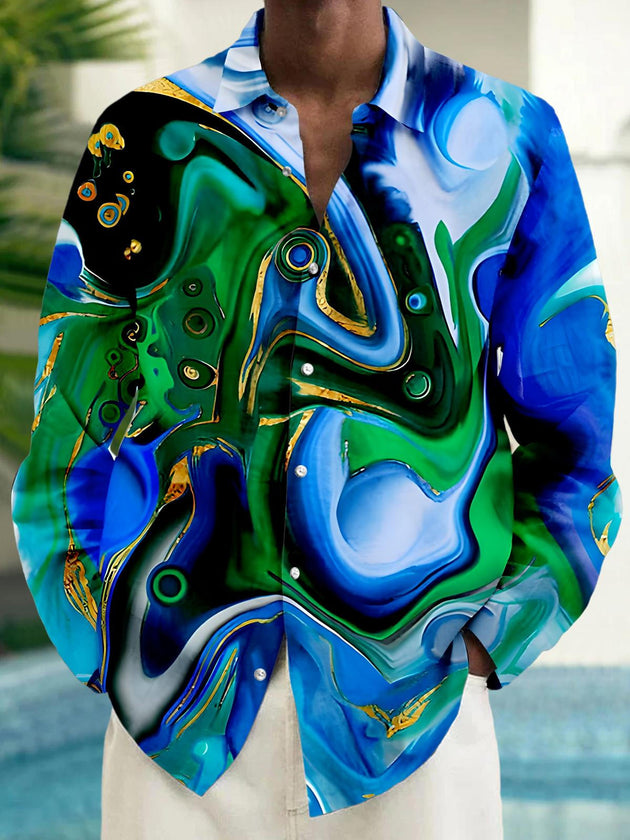 men's Hawaiian shirt front view tropical beach vacation