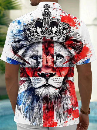 men's patriotic print shirt back view