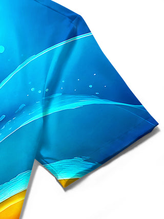men's tie dye shirt close-up short sleeve