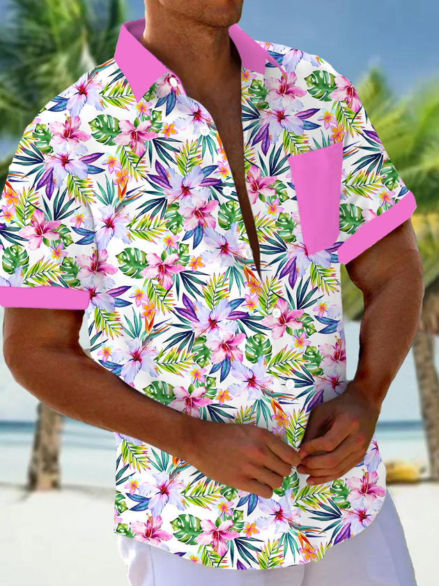 men's floral shirt front view
