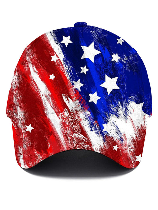 Men's American flag print baseball cap front view for Independence Day