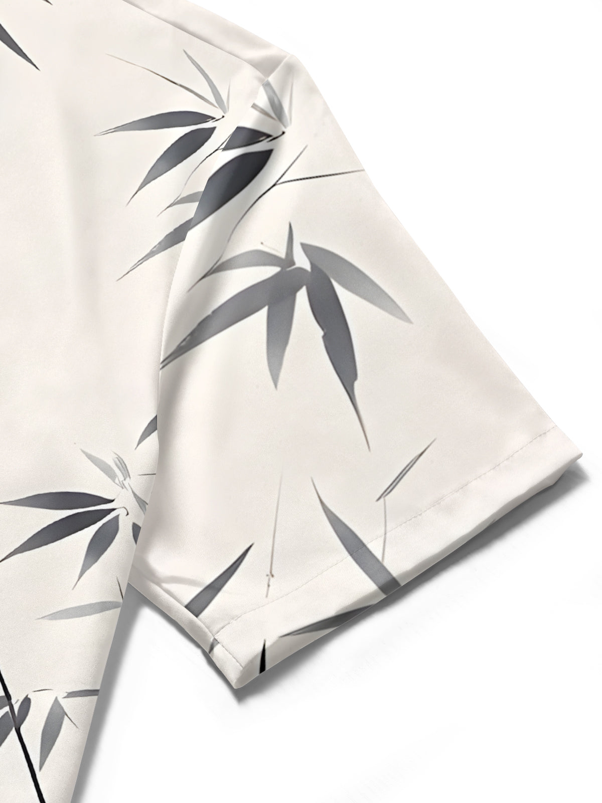 Red Crowned Crane Bamboo Print Men's Pocket Short Sleeve Shirts