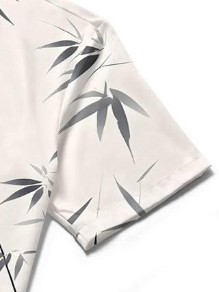 men's red printed shirt close-up short sleeve