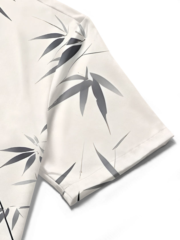 men's red printed shirt close-up short sleeve