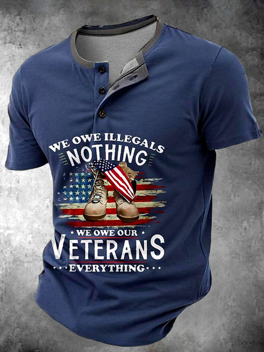 men's American flag print shirt front view Independence Day