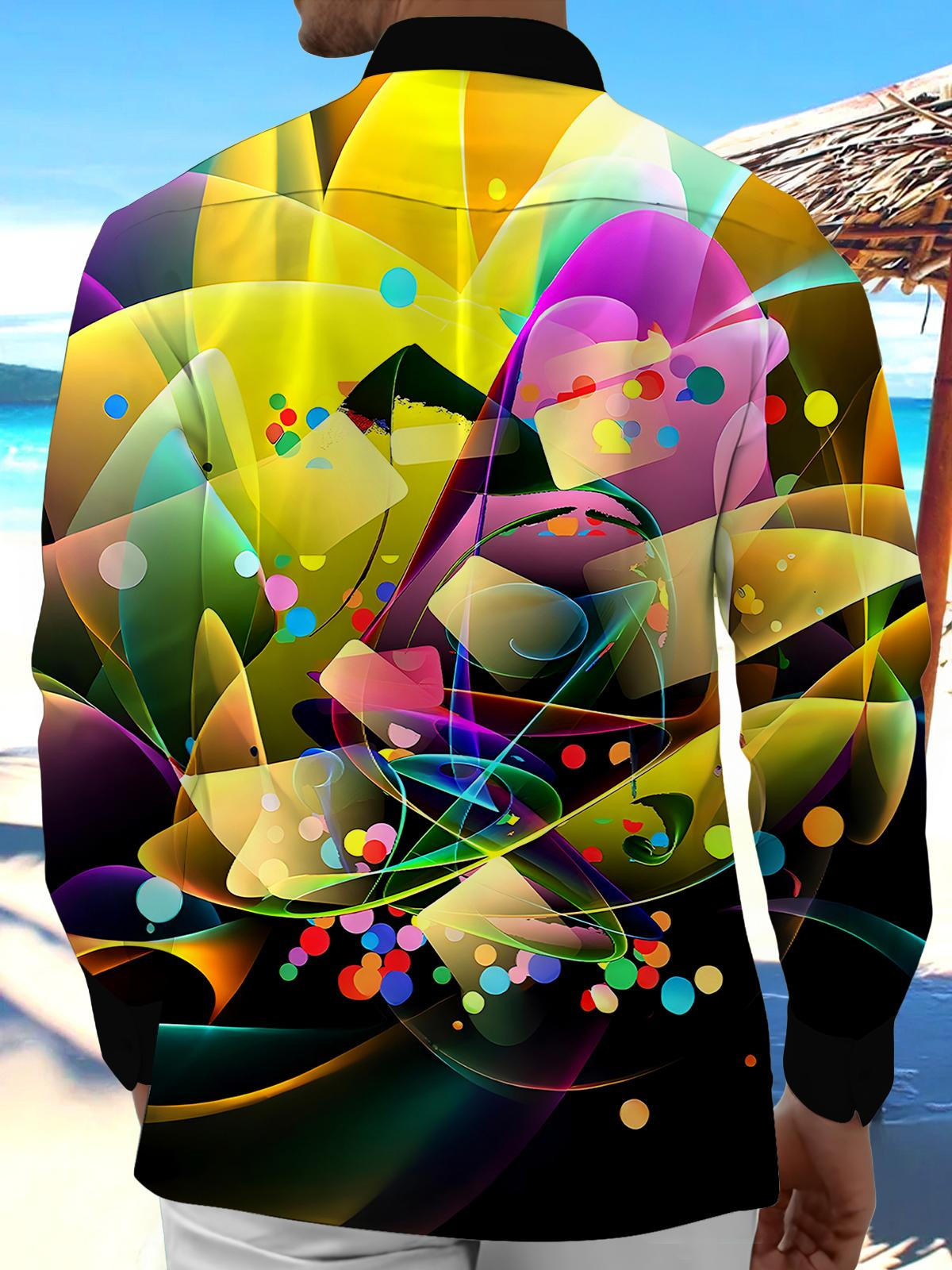 Abstract Men's Pocket Long Sleeve Shirts