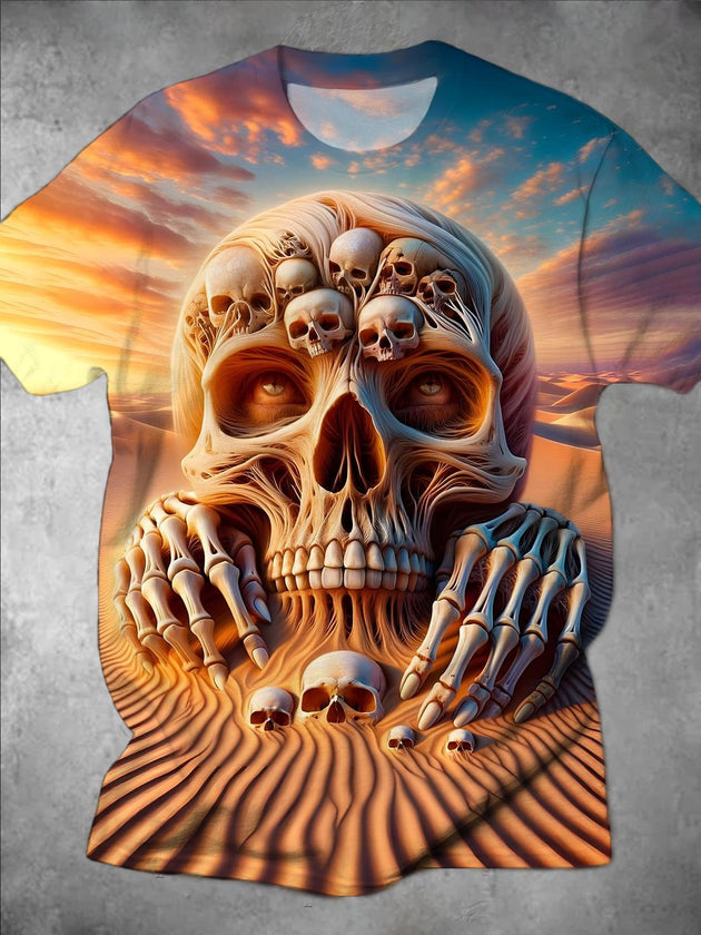 men's skull print graphic t-shirt front view