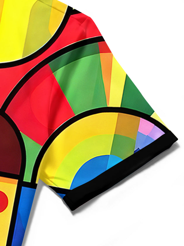 men's funny pocket short sleeve shirt close-up detail
