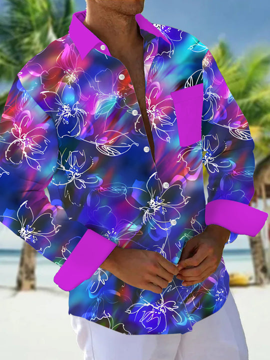 men's floral shirt front view